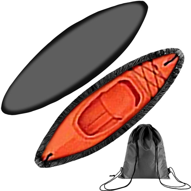 210D Oxford Cloth Outdoor Waterproof Sunscreen Kayak Cover, For:5.6-6m(Black)-garmade.com