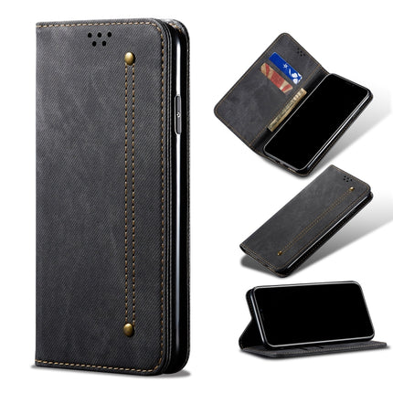 For Galaxy S20 Plus Denim Texture Casual Style Horizontal Flip Leather Case with Holder & Card Slots & Wallet(Black)-garmade.com
