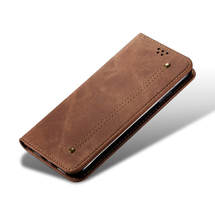 For Galaxy S20 Plus Denim Texture Casual Style Horizontal Flip Leather Case with Holder & Card Slots & Wallet(Brown)-garmade.com