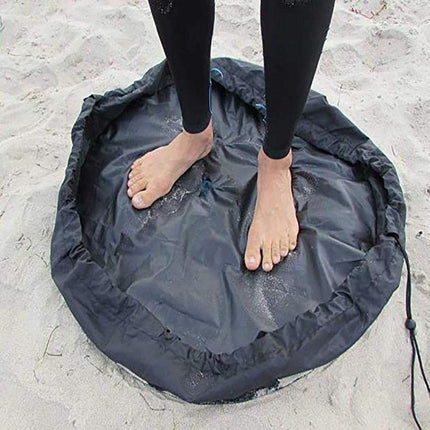 210D Oxford Cloth Beach Swimsuit Wetsuit Storage Bag Quick Change Bag, Specification:Diameter 130cm(Black)-garmade.com
