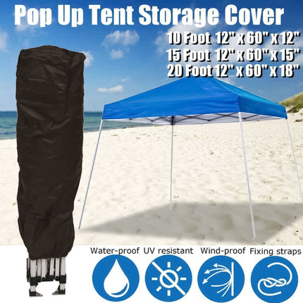 210D Oxford Cloth Outdoor Tent Waterproof Dust Cover, Size:30x30x153cm(Black)-garmade.com