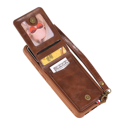 For Galaxy S20 Vertical Flip Shockproof Leather Protective Case with Short Rope, Support Card Slots & Bracket & Photo Holder & Wallet Function(Coffee)-garmade.com