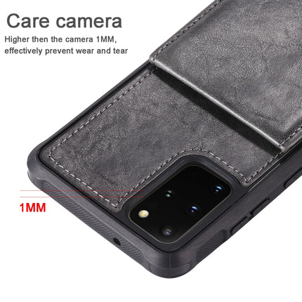 For Galaxy S20+ Vertical Flip Shockproof Leather Protective Case with Short Rope, Support Card Slots & Bracket & Photo Holder & Wallet Function(Coffee)-garmade.com