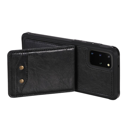 For Galaxy S20+ Vertical Flip Shockproof Leather Protective Case with Short Rope, Support Card Slots & Bracket & Photo Holder & Wallet Function(Black)-garmade.com