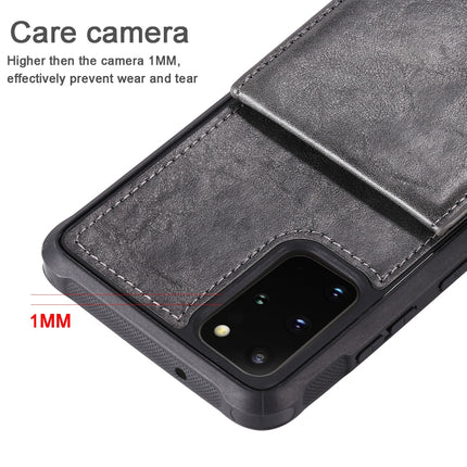 For Galaxy S20+ Vertical Flip Shockproof Leather Protective Case with Short Rope, Support Card Slots & Bracket & Photo Holder & Wallet Function(Black)-garmade.com