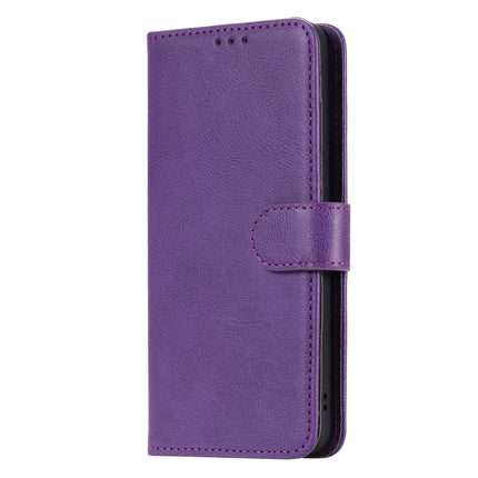 For Galaxy S20 2 in 1 Solid Color Detachable PU Leather Case with Card Slots & Magnetic Holder & Photo Frame & Wallet & Strap(Purple)-garmade.com