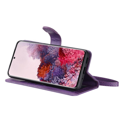 For Galaxy S20 2 in 1 Solid Color Detachable PU Leather Case with Card Slots & Magnetic Holder & Photo Frame & Wallet & Strap(Purple)-garmade.com