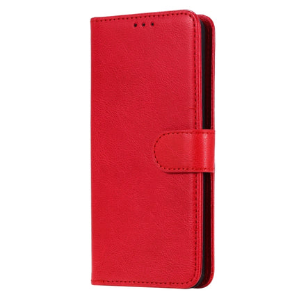 For Galaxy S20 2 in 1 Solid Color Detachable PU Leather Case with Card Slots & Magnetic Holder & Photo Frame & Wallet & Strap(Red)-garmade.com