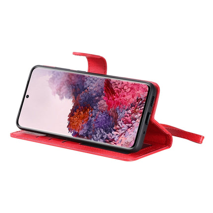 For Galaxy S20 2 in 1 Solid Color Detachable PU Leather Case with Card Slots & Magnetic Holder & Photo Frame & Wallet & Strap(Red)-garmade.com
