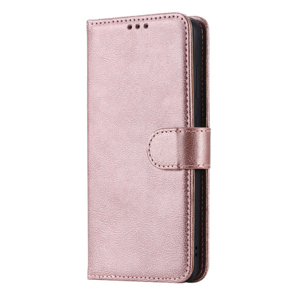 For Galaxy S20 2 in 1 Solid Color Detachable PU Leather Case with Card Slots & Magnetic Holder & Photo Frame & Wallet & Strap(Rose Gold)-garmade.com