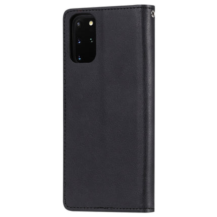 For Galaxy S20 Plus 2 in 1 Solid Color Detachable PU Leather Case with Card Slots & Magnetic Holder & Photo Frame & Wallet & Strap(Black)-garmade.com