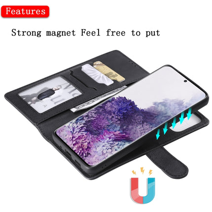 For Galaxy S20 Plus 2 in 1 Solid Color Detachable PU Leather Case with Card Slots & Magnetic Holder & Photo Frame & Wallet & Strap(Black)-garmade.com