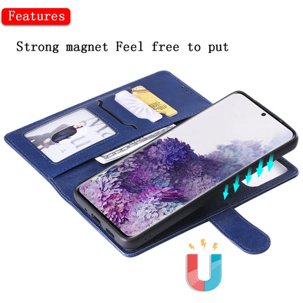 For Galaxy S20 Plus 2 in 1 Solid Color Detachable PU Leather Case with Card Slots & Magnetic Holder & Photo Frame & Wallet & Strap(Blue)-garmade.com