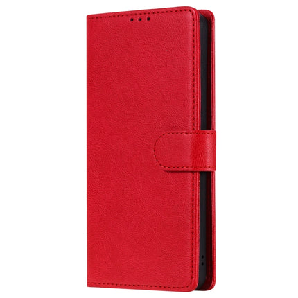 For Galaxy S20 Plus 2 in 1 Solid Color Detachable PU Leather Case with Card Slots & Magnetic Holder & Photo Frame & Wallet & Strap(Red)-garmade.com