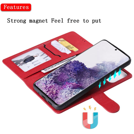 For Galaxy S20 Plus 2 in 1 Solid Color Detachable PU Leather Case with Card Slots & Magnetic Holder & Photo Frame & Wallet & Strap(Red)-garmade.com