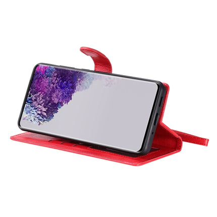 For Galaxy S20 Ultra 2 in 1 Solid Color Detachable PU Leather Case with Card Slots & Magnetic Holder & Photo Frame & Wallet & Strap(Red)-garmade.com