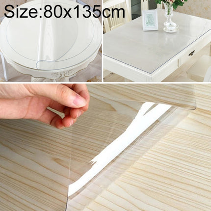 Transparent Soft Glass Tablecloth Household Waterproof Tablecloth PVC Table Mat, Thickness: 1mm, Size:80x135cm-garmade.com