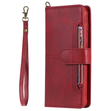 For Galaxy S20 Multifunctional Detachable Magnetic Horizontal Flip Leather Case with Card Slots & Holder & Wallet(Red)-garmade.com