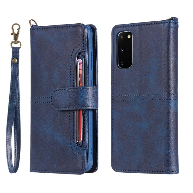 For Galaxy S20 Multifunctional Detachable Magnetic Horizontal Flip Leather Case with Card Slots & Holder & Wallet(Blue)-garmade.com