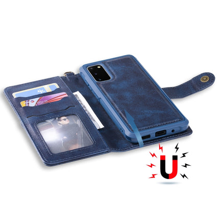 For Galaxy S20 Multifunctional Detachable Magnetic Horizontal Flip Leather Case with Card Slots & Holder & Wallet(Blue)-garmade.com