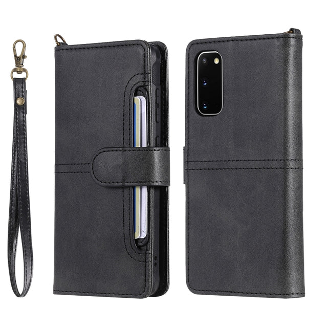 For Galaxy S20 Multifunctional Detachable Magnetic Horizontal Flip Leather Case with Card Slots & Holder & Wallet(Black)-garmade.com