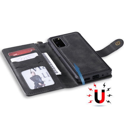 For Galaxy S20 Multifunctional Detachable Magnetic Horizontal Flip Leather Case with Card Slots & Holder & Wallet(Black)-garmade.com