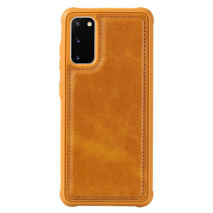 For Galaxy S20 Multifunctional Detachable Magnetic Horizontal Flip Leather Case with Card Slots & Holder & Wallet(Brown)-garmade.com