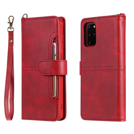 For Galaxy S20 Plus Multifunctional Detachable Magnetic Horizontal Flip Leather Case with Card Slots & Holder & Wallet(Red)-garmade.com