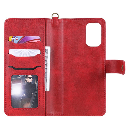 For Galaxy S20 Plus Multifunctional Detachable Magnetic Horizontal Flip Leather Case with Card Slots & Holder & Wallet(Red)-garmade.com