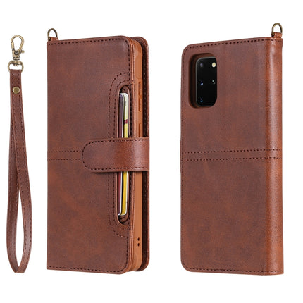 For Galaxy S20 Plus Multifunctional Detachable Magnetic Horizontal Flip Leather Case with Card Slots & Holder & Wallet(Coffee)-garmade.com