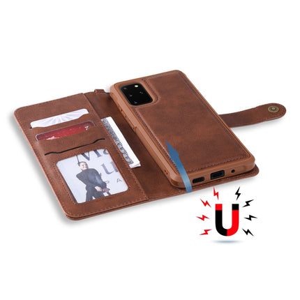 For Galaxy S20 Plus Multifunctional Detachable Magnetic Horizontal Flip Leather Case with Card Slots & Holder & Wallet(Coffee)-garmade.com