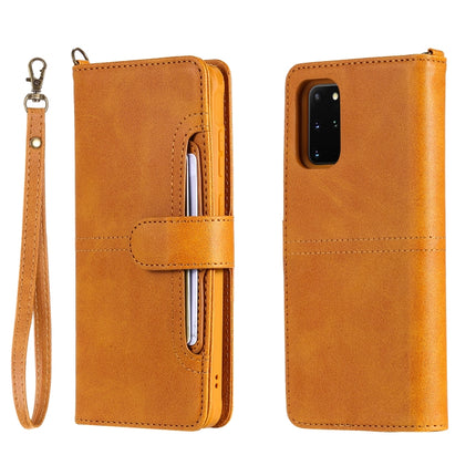 For Galaxy S20 Plus Multifunctional Detachable Magnetic Horizontal Flip Leather Case with Card Slots & Holder & Wallet(Brown)-garmade.com