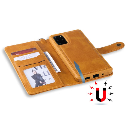 For Galaxy S20 Plus Multifunctional Detachable Magnetic Horizontal Flip Leather Case with Card Slots & Holder & Wallet(Brown)-garmade.com