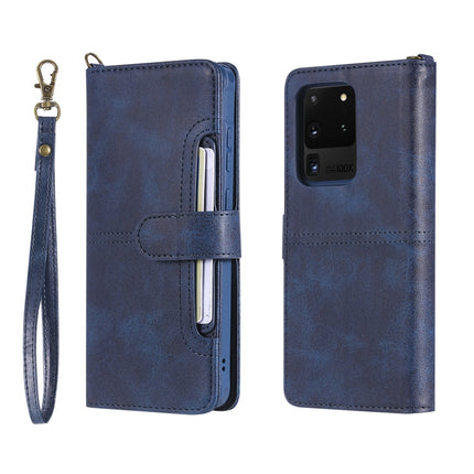 For Galaxy S20 Ultra Multifunctional Detachable Magnetic Horizontal Flip Leather Case with Card Slots & Holder & Wallet(Blue)-garmade.com