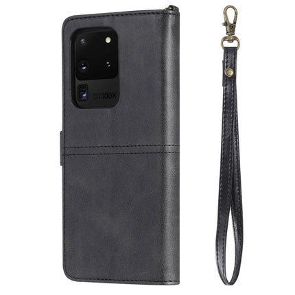 For Galaxy S20 Ultra Multifunctional Detachable Magnetic Horizontal Flip Leather Case with Card Slots & Holder & Wallet(Black)-garmade.com