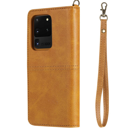 For Galaxy S20 Ultra Multifunctional Detachable Magnetic Horizontal Flip Leather Case with Card Slots & Holder & Wallet(Brown)-garmade.com
