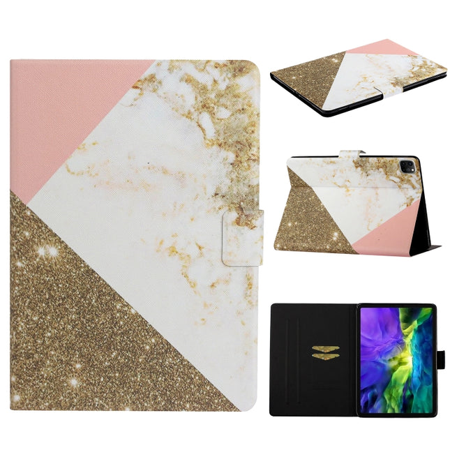 For iPad 11 Pro (2020) Horizontal Flip Leather Tablet Case with Holder & Card Slot & Sleep / Wake-up Function(White Gold)-garmade.com