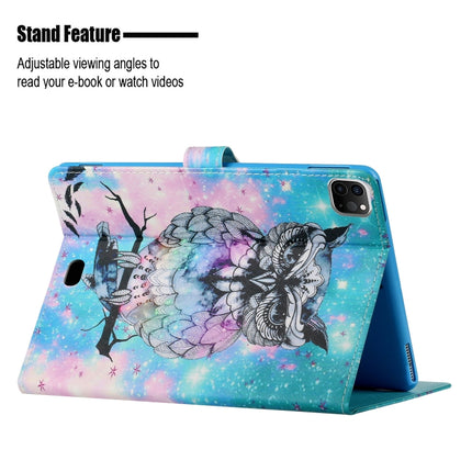For iPad 11 Pro (2020) Painted Car Line TPU Horizontal Flip Leather Tablet Case with Holder & Card Slot & Sleep / Wake-up Function(Owl)-garmade.com