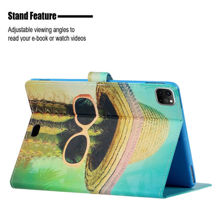 For iPad 11 Pro (2020) Painted Car Line TPU Horizontal Flip Leather Tablet Case with Holder & Card Slot & Sleep / Wake-up Function(Cactus)-garmade.com