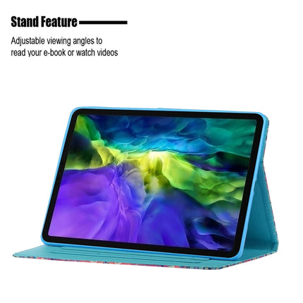 For iPad 11 Pro (2020) Painted Car Line TPU Horizontal Flip Leather Tablet Case with Holder & Card Slot & Sleep / Wake-up Function(Flamingo)-garmade.com
