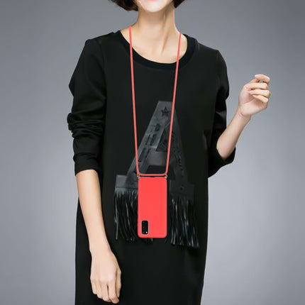 For Galaxy S20 Wheat Straw Material + TPU Protective Case with Lanyard(Red)-garmade.com