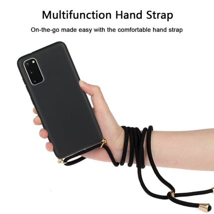 For Galaxy S20 Wheat Straw Material + TPU Protective Case with Lanyard(Black)-garmade.com