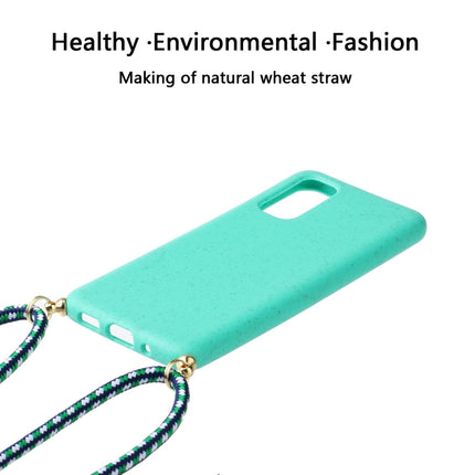 For Galaxy S20 Wheat Straw Material + TPU Protective Case with Lanyard(Green)-garmade.com