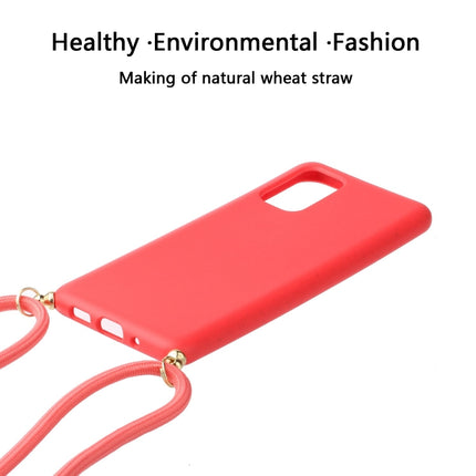 For Galaxy S20 Plus Wheat Straw Material + TPU Protective Case with Lanyard(Red)-garmade.com