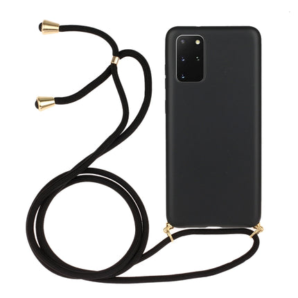 For Galaxy S20 Plus Wheat Straw Material + TPU Protective Case with Lanyard(Black)-garmade.com