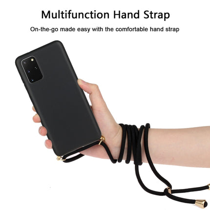 For Galaxy S20 Plus Wheat Straw Material + TPU Protective Case with Lanyard(Black)-garmade.com