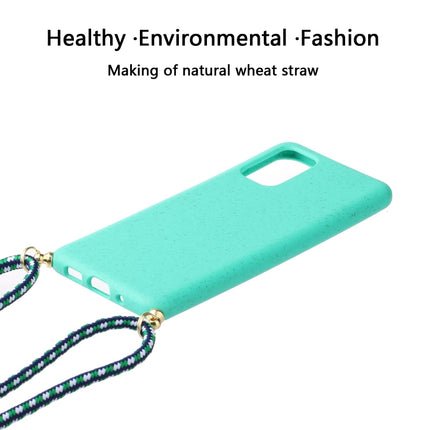 For Galaxy S20 Plus Wheat Straw Material + TPU Protective Case with Lanyard(Green)-garmade.com