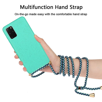 For Galaxy S20 Plus Wheat Straw Material + TPU Protective Case with Lanyard(Green)-garmade.com