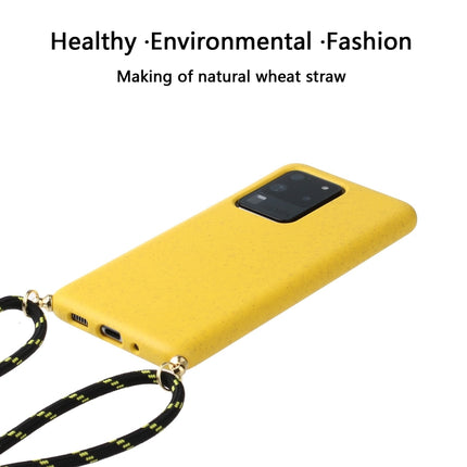 For Galaxy S20 Ultra Wheat Straw Material + TPU Protective Case with Lanyard(Yellow)-garmade.com
