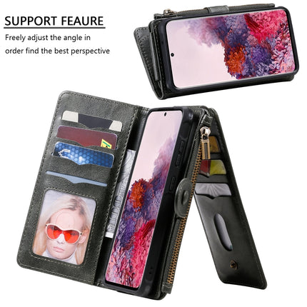 For Galaxy S20 Multifunctional Retro Detachable Magnetic Horizontal Flip Leather Case with Card Slots & Holder & Wallet & Photo Frame(Dark Grey)-garmade.com